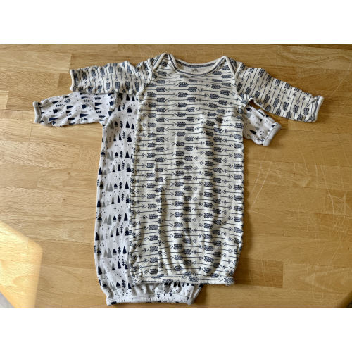 0-6months Touched by Nature Unisex Baby Organic Cotton Gowns, 2-Piece