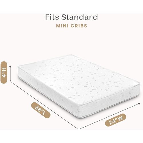 Delta Children Twinkle Galaxy Limited 4-inch Mini Crib Mattress - Premium Sustainably Sourced Fiber Core - Waterproof - GREENGUARD Gold Certified (Non-Toxic) - 5 Year Warranty - Made in USA