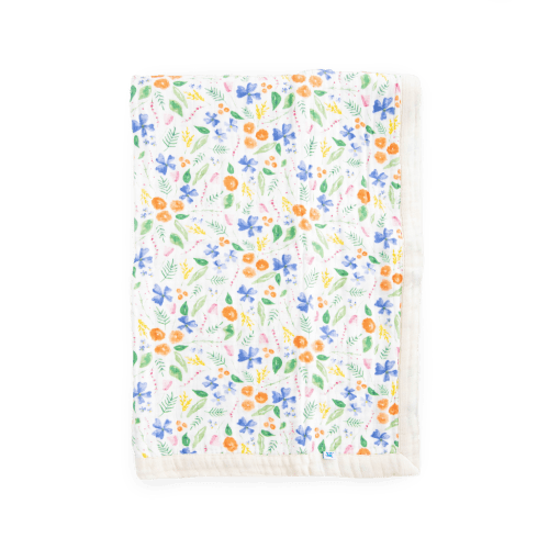 Cotton Muslin Baby Quilt - Mountain Bloom