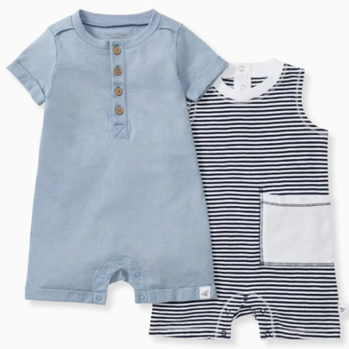 Classic Stripe Baby Boy Romper 2 Pack Set – Burt's Bees Baby