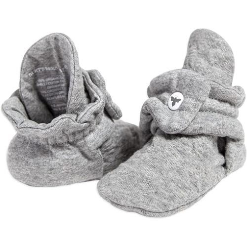 Burt's Bees Baby Booties, Organic Cotton Adjustable Infant Sock, Size 0-3 Months