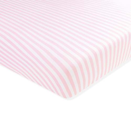 Crib Sheet in Small Sakura Stripe