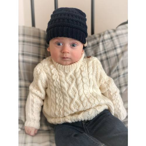 Baby Knit Pullover, Irish Fisherman Sweater, Baby Shower Gift, Kids Clothes