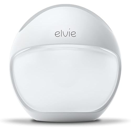 Elvie Curve Manual Wearable Breast Pump | Hands-Free, Kick-Proof, Portable Silicone Pump That Can Be Worn in-Bra for Gentle, Natural Milk Expression | Breast Feeding Essentials White