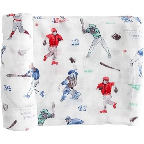 Little Unicorn – Homerun Deluxe Swaddle | Single | 100% Rayon Muslin from Bamboo | Super Soft | Newborns and Infants | Large 47” x 47” | Machine Washable