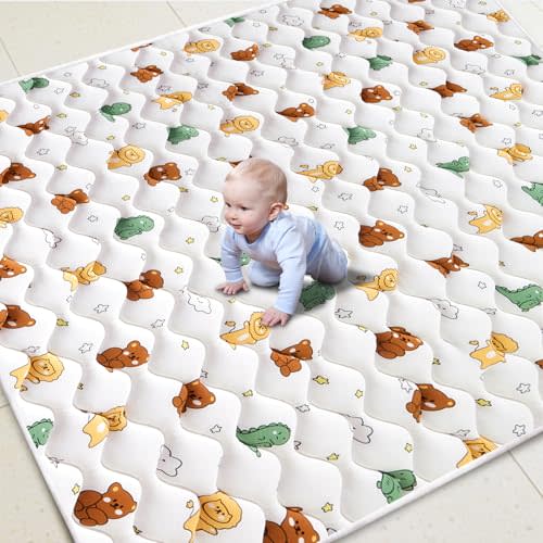 Premium Baby Play Mat 6ft X 4ft, Thicken Foam One-Piece Crawling Mat, Extra Large Non-Slip Cushioned Activity Playmats for Babies, Toddlers, Infants, Play & Tummy Time