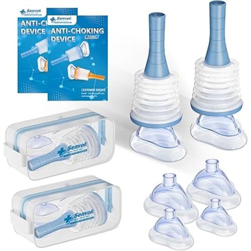 Senvok Choking Rescue Device (2 Sets) - Home Kit & Travel Kit - Anti Choking Device for Kids and Adults, Portable Airway Suction Device, Choking First Aid Device