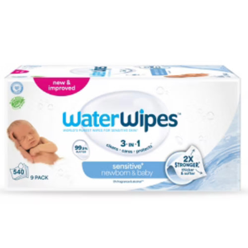 WaterWipes Sensitive+ Soothing Wipes, 3-In-1 Cleans, Cares, Soothes, 99% Water with Botanical Extract, Unscented & Hypoallergenic Baby Wipes, 4 Packs (240 Wipes)
