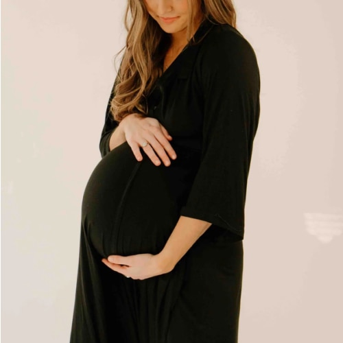 Lila Labor & Postpartum Gown in Black