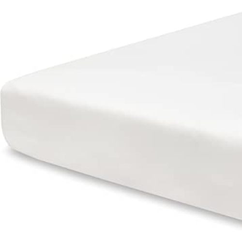 Pobibaby - Single Solid Premium Fitted Baby Crib Sheets for Standard Crib Mattress - Ultra-Soft Cotton Blend, Safe and Snug, and Stylish Solid Crib Sheet (Soft White)