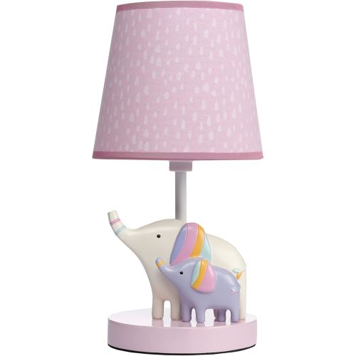 Bedtime Originals Elephant Dreams Pink/Lavender Nursery Lamp with Shade & Bulb