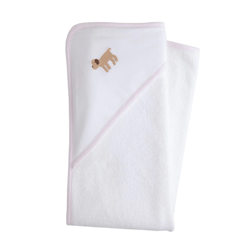 Hooded Towel, Lab with Pink