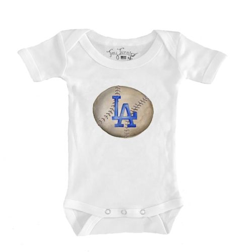 Los Angeles Dodgers Tiny Turnip Infant Stitched Baseball Bodysuit - White