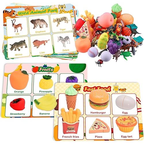 Sorting Toys for Toddlers, Learning Education Toys Montessori Toys, Multiple Theme Playset, Fine Motor Skills Games, Preschool Learning Activities Sensory Toys for 2+ Year Old Kids Boys and Girls