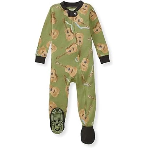Burt's Bees Baby Boys' Pajamas, Zip-Front Non-Slip Footed Sleeper, Organic Cotton