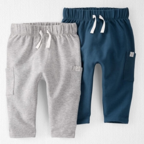 Heather Grey, Deep Teal Baby 2-Pack Organic Cotton Pants in Heather Grey & Deep Teal | carters.com