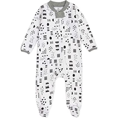 HonestBaby Sleep and Play Footed Pajamas One-Piece Sleeper Jumpsuit Zip-front PJs Organic Cotton for Baby Boys, Unisex