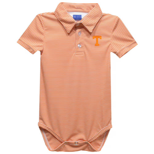 Infant Vive La Fete Tennessee Orange Tennessee Volunteers Polo Pencil Stripe Bodysuit