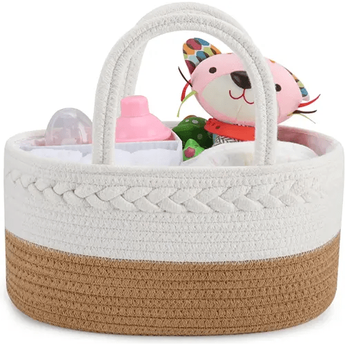 Lily Miles Baby Diaper Caddy Organizer - Nursery Storage Basket Bin Baby Item Blush, Large