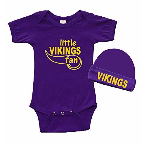 PandoraTees Short Sleeve Bodysuit & Cap Set - little Vikings Baby Gift Set