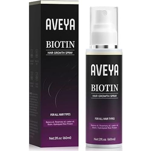 AVEYA Hair Growth Spray, for Women & Men infused with Rosemary Oil,Batana Oil&Biotin for Scalp – Strengthens,Thickens&Accelerates Hair Care - Non-Greasy,Helps Prevent Hair Thinning & Hair Loss – 60ml