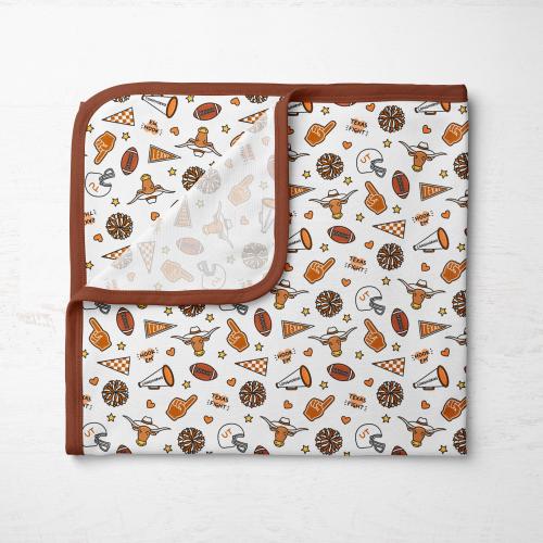 Texas Longhorns Football Bamboo Baby Blanket | UT Baby Gift