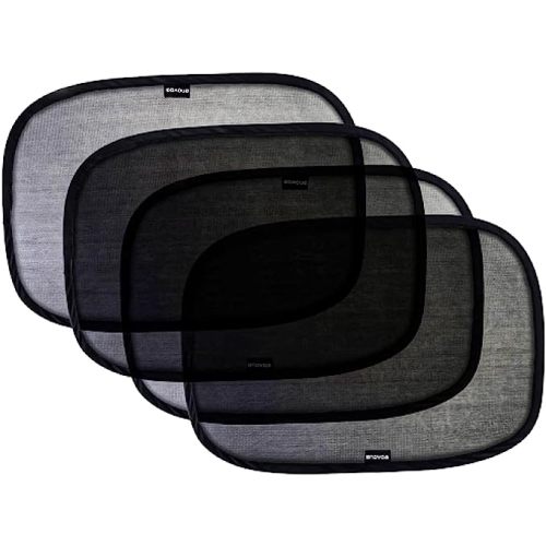 Enovoe Car Window Shades for Baby (21"x14") - 4 Pack - Sun Shade Blocker, Cling Window Cover - Glare Shield and UV Rays Protection for Your Child - Side Window Screens for SUV- Mesh Car Window Shade