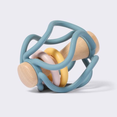 Silicone And Wood Ball Rattle Baby Toy - Cloud Island™
