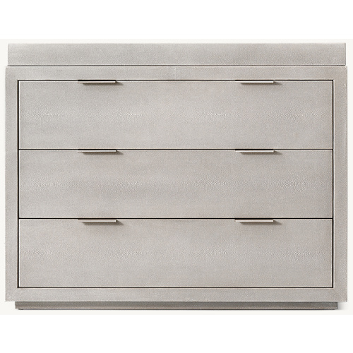 Clio Shagreen Dresser & Topper Set - Pewter | RH Baby & Child