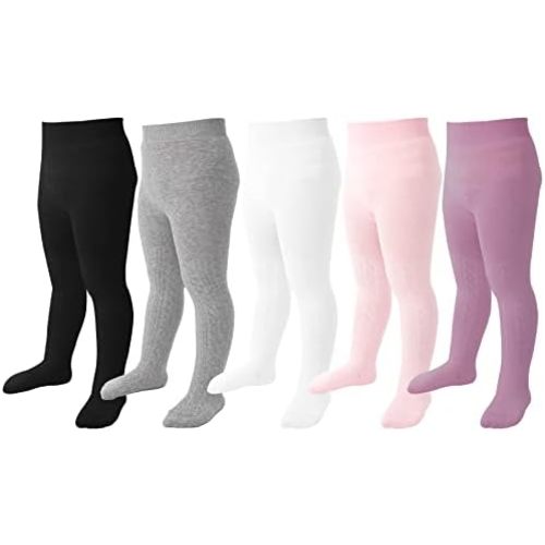 Baby Tights Toddler Girl Tights Seamless Cable Knit Leggings Soft Cotton Stockings Pantyhose 3/4/5 Pack