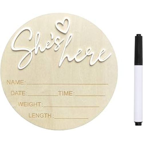 Baby Announcement Sign 709 (White She's)