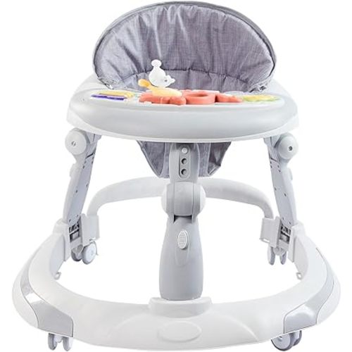 3 in 1 Baby Walker, Baby Walkers for Boys and Girls with Removable Footrest, Feeding Tray, Rocking Function & Music Tray(Without Battery), Foldable Activity Walker for Baby 6-18 Months
