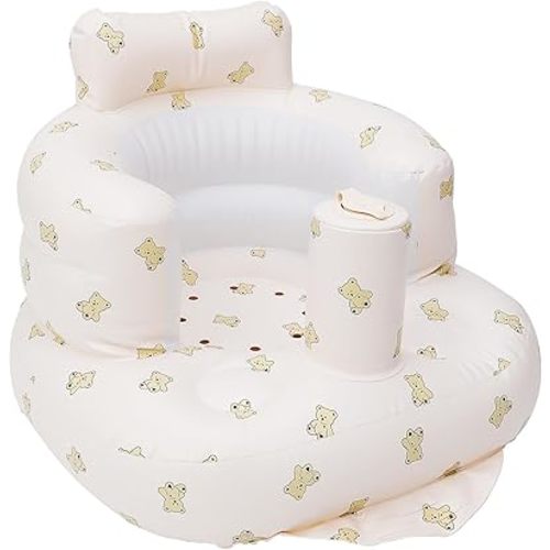 Baby Inflatable Seat with Built-in Air Pump, Portable Sit Me Up Floor Seat for 3-36 Months, Sit Me Up Chair for Feeding, Toddler Support Baby Shower Chair Floor Seater