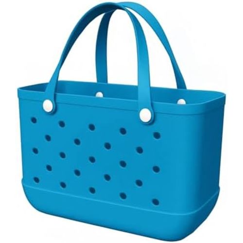 Beach Bag Rubber Beach Tote Bag - Rubber Tote Bags Waterproof Travel Handbag for Women Washable Handbags for Sports Pool