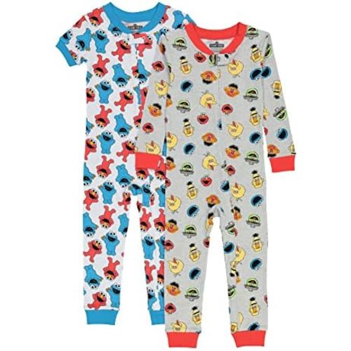 Sesame Street Boys's Little Footless Pajamas, Comfortable Nightwear, Soft & Cute for Kids