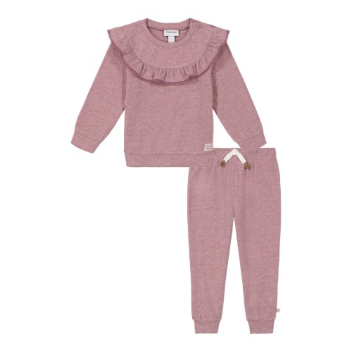 Calvin Klein Ruffle Long Sleeve Top & Joggers Set | Nordstromrack