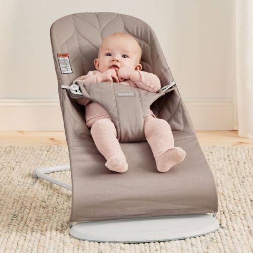 BabyBjörn Bouncer Bliss-Sand Grey Woven, Petal quilt