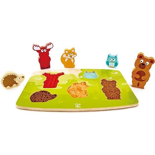 Hape Forest Animal Tactile Puzzle Game, Multicolor