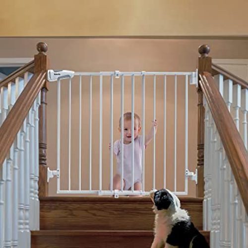 Babelio 26-43" No Bottom Bar Baby Gate for Babies | White