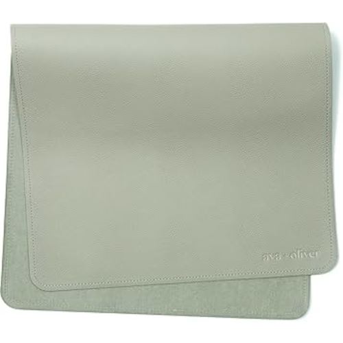 Vegan Leather Baby Changing Mat (16 X 30 in) - Multipurpose Wipeable and Portable Diaper Changing Mat - Foldable Travel Changing Mat (Sage)