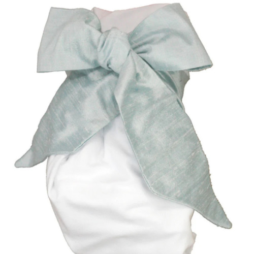 Bow Swaddle ® - Sea Blue Silk