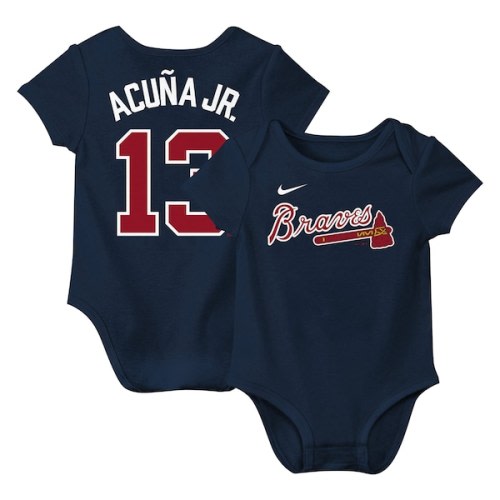 Ronald Acuña Jr. Atlanta Braves Nike Newborn & Infant Fuse Name & Number Bodysuit - Navy - 3-6M