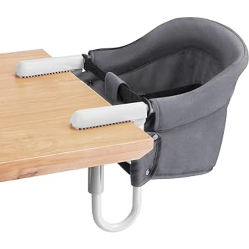 Hook On High Chair, Portable Clip on Table High Chair, High Chair That Attaches to Table Baby Feeding Seat for Baby Toddler Washable for Home and Travel Outside, for Babies 6-36 Months Toddler, Grey…