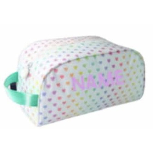 Toiletry Bag - New Rainbow Hearts - Full Name (Sophie) - Lilac