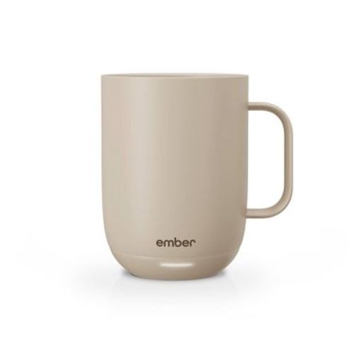 Ember 14oz Mug 2 Temperature Control Smart Mug Sandstone: Ceramic, Stainless Steel, Hand Wash, Hot Beverages