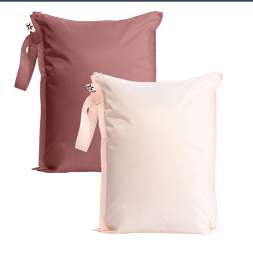 Tiny Twinkle Mess proof Waterproof Wet Dry Bag,2pk Reusable Wet Bags for Swimsuits&Baby Clothes,Leakproof Wet Bag,Waterproof Bag for Travel&Diaper bag,Wet Bags for Baby (Rose, Burgundy)