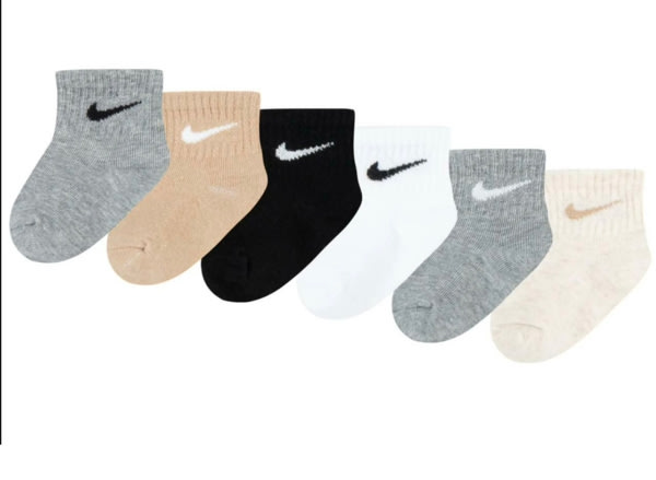 Nike Calcetines Tobilleros Surtidos para Bebés Niños O Bebés Niñas, Paquete de 6 Talla 12-24 Meses