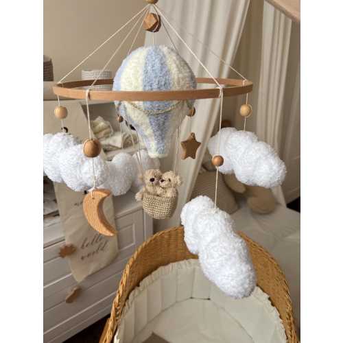 dogs balloon mobile Bebe hanging mobile Nursery mobile New mom gift basket Crochet baby mobile woodland mobile