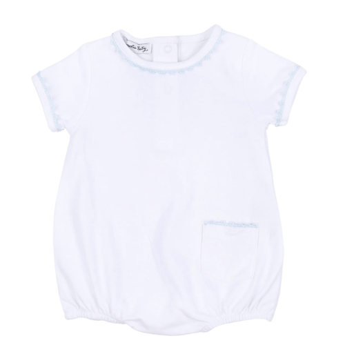 Baby Joy Bubble with Blue Crochet Trim