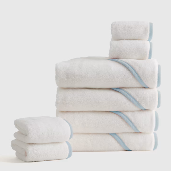 Organic Turkish Cotton Baby Bath Bundle 8-Pack in Light Blue